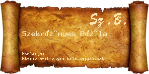 Szekrényes Béla névjegykártya