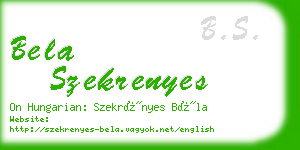 bela szekrenyes business card